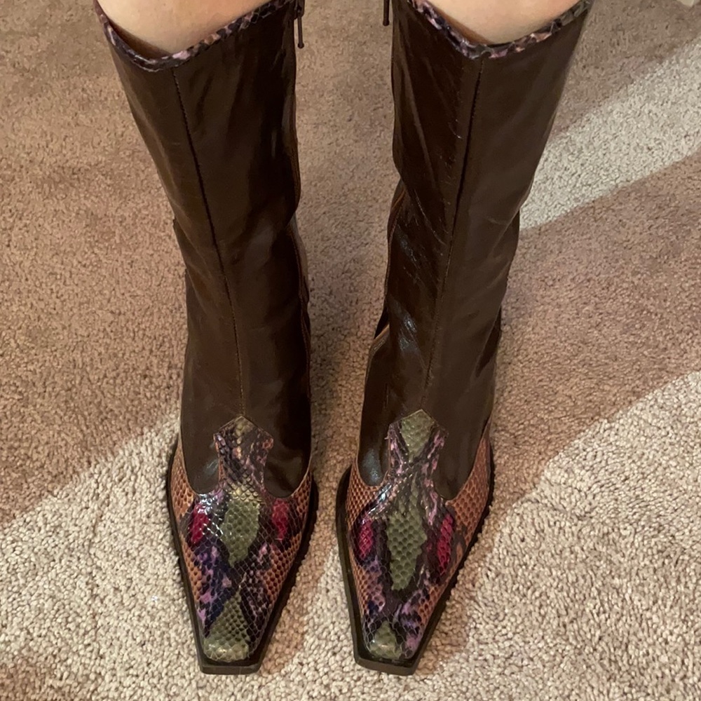 Enzo Angiolini Snakeskin Cowboy Boot